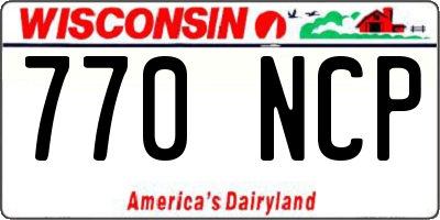 WI license plate 770NCP