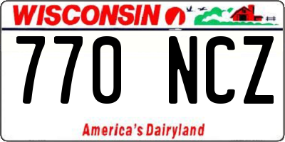 WI license plate 770NCZ