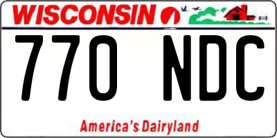 WI license plate 770NDC