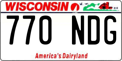 WI license plate 770NDG