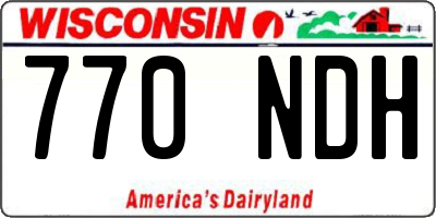 WI license plate 770NDH