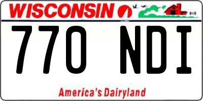 WI license plate 770NDI