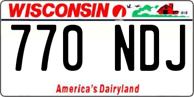 WI license plate 770NDJ