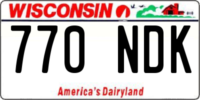 WI license plate 770NDK