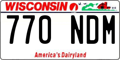 WI license plate 770NDM