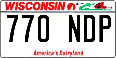 WI license plate 770NDP