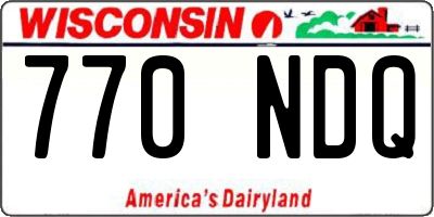 WI license plate 770NDQ