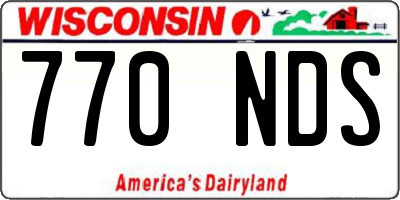 WI license plate 770NDS