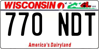 WI license plate 770NDT