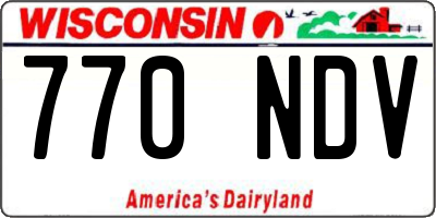 WI license plate 770NDV