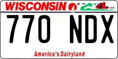WI license plate 770NDX