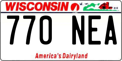 WI license plate 770NEA