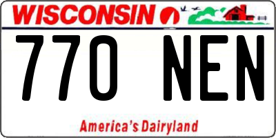 WI license plate 770NEN