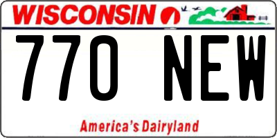 WI license plate 770NEW