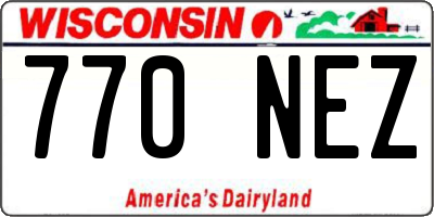 WI license plate 770NEZ
