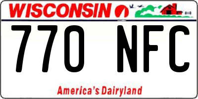WI license plate 770NFC