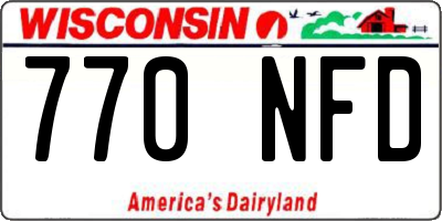 WI license plate 770NFD