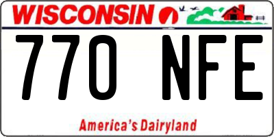 WI license plate 770NFE