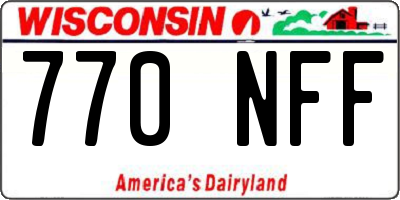 WI license plate 770NFF