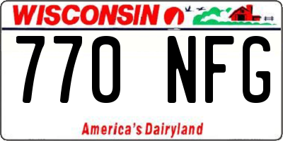 WI license plate 770NFG
