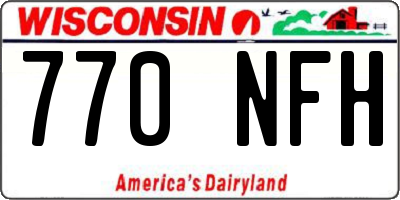 WI license plate 770NFH