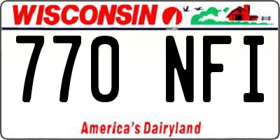 WI license plate 770NFI