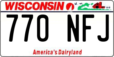 WI license plate 770NFJ