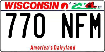 WI license plate 770NFM