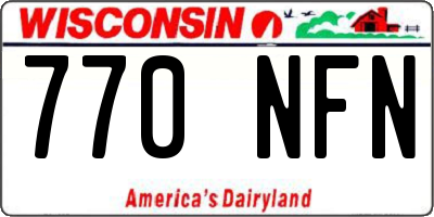 WI license plate 770NFN