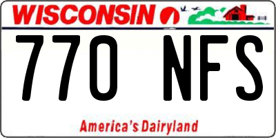 WI license plate 770NFS