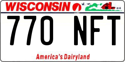 WI license plate 770NFT