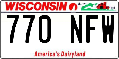 WI license plate 770NFW