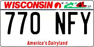WI license plate 770NFY