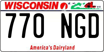 WI license plate 770NGD