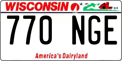 WI license plate 770NGE