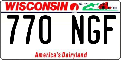 WI license plate 770NGF