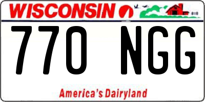 WI license plate 770NGG
