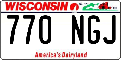 WI license plate 770NGJ