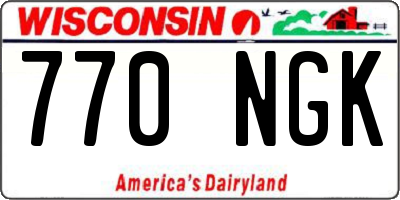 WI license plate 770NGK