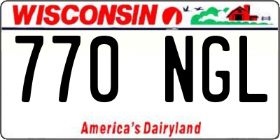 WI license plate 770NGL