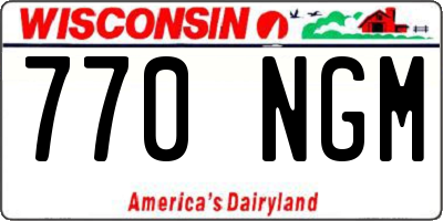 WI license plate 770NGM