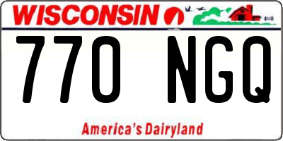 WI license plate 770NGQ