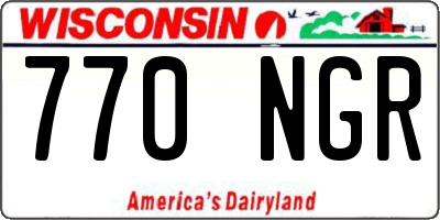 WI license plate 770NGR
