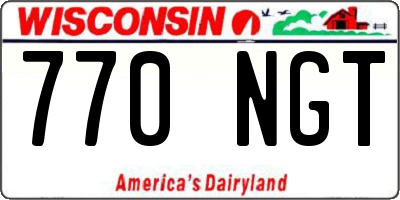 WI license plate 770NGT