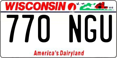 WI license plate 770NGU
