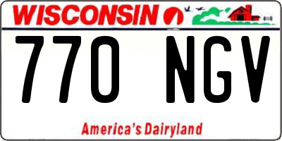 WI license plate 770NGV