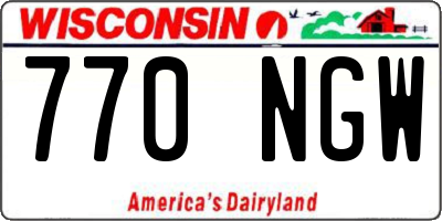 WI license plate 770NGW