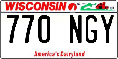 WI license plate 770NGY
