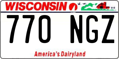 WI license plate 770NGZ