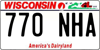 WI license plate 770NHA